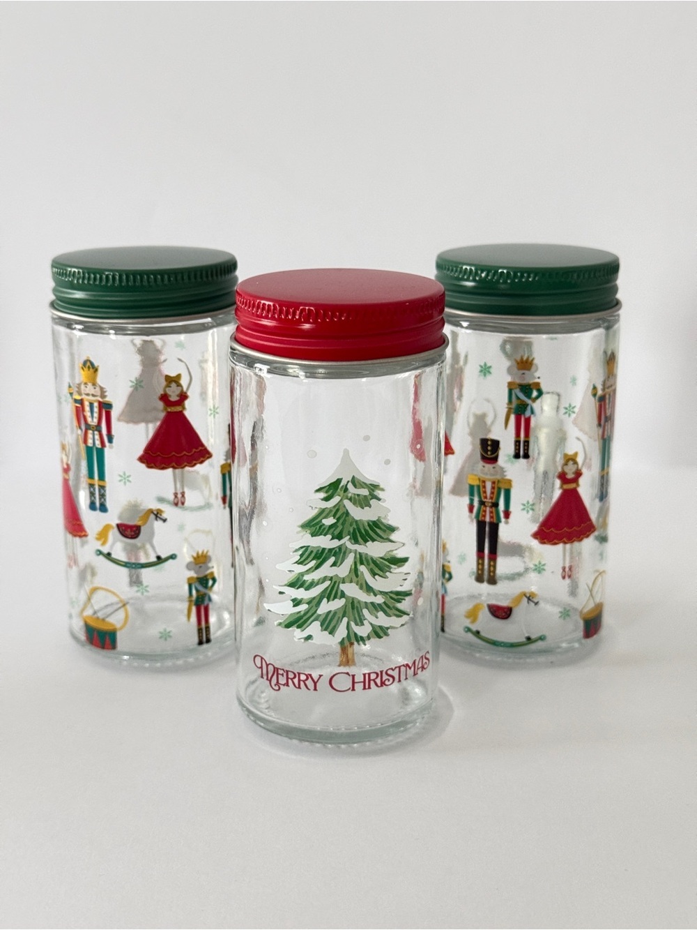 Holiday Nutcracker & Christmas Tree Spice Jars | Christmas Holiday
